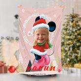 Lofaris Personalized Santa Minnie Girl Beach Towel With Face